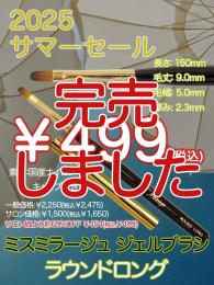 2025 サマーセール ￥499均一 ジェルブラシ ラウンドロング(キャップ付き)